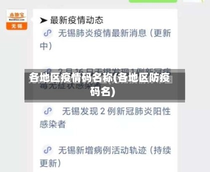 各地区疫情码名称(各地区防疫码名)-第2张图片