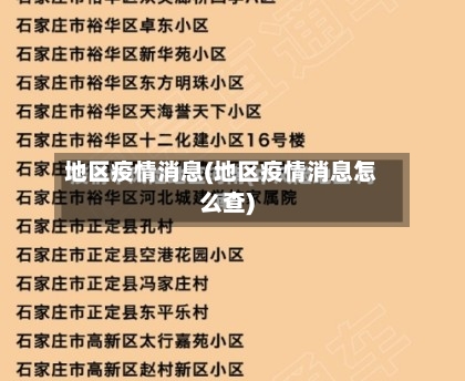 地区疫情消息(地区疫情消息怎么查)-第1张图片
