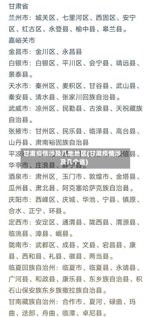 甘肃疫情涉及几地地区(甘肃疫情涉及几个省)-第1张图片