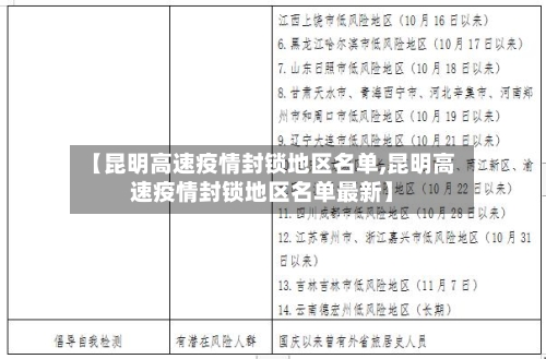 【昆明高速疫情封锁地区名单,昆明高速疫情封锁地区名单最新】-第3张图片