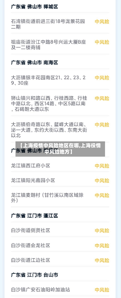 【上海疫情中风险地区在哪,上海役情中风险地方】-第1张图片