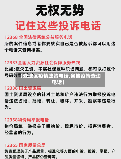【查地区疫情政策电话,各地疫情查询电话】-第1张图片